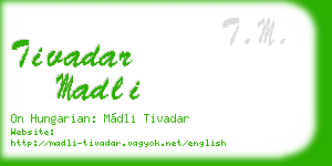 tivadar madli business card